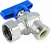 Кран шаровой FAR 3/4"EU(TP)-3/4", НР-накидная гайка EPDM, угловой, син. бабочка, хром